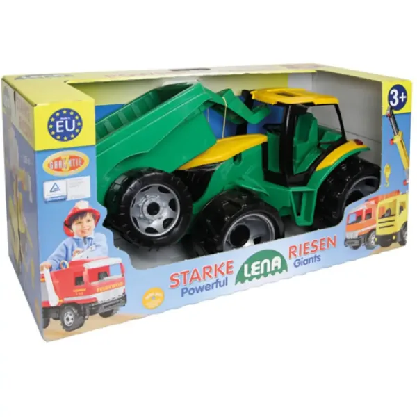LENA: Velikanski traktor s prikolico zeleno/rumene barve 93cm slika 2