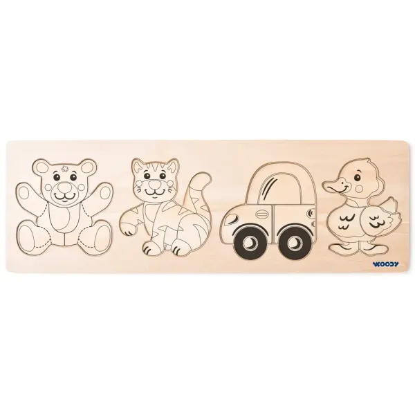 Lesena 4-delna punčka puzzle - Woodyland slika 2