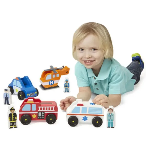 Lesena interventna vozila in figurice - Melissa & Doug slika 3
