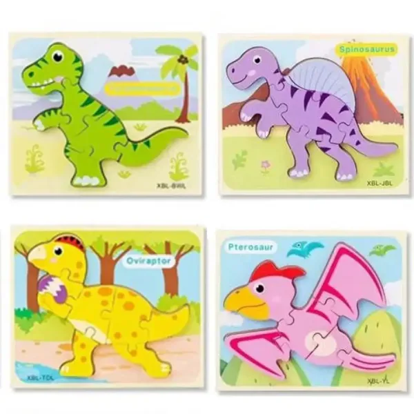 Lesena sestavljanka z oblikami Dinozavri v več različicah slika 2