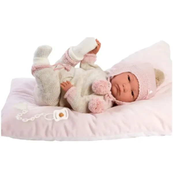 Llorens: Reborn 42cm velika realistična lutka novorojenčka omejene izdaje z obleko z resami slika 1