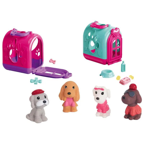Luna: Cute Pet Home presenečenje psička v prenosni hišici z dodatki v več različicah 1 kos slika 2