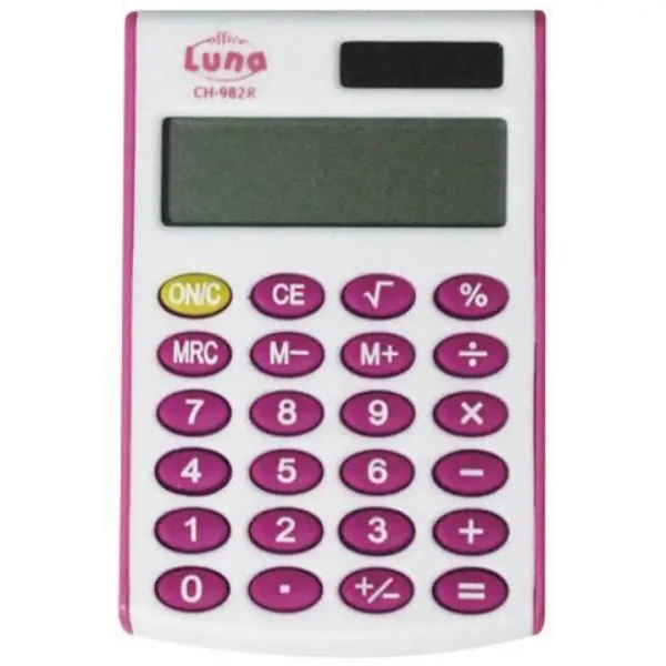 Luna: Pisani kalkulator z 8-znakovnim zaslonom CH-982 v več različnih barvah slika 4