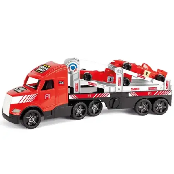 Magic Truck: Tovornjak za prevoz dirkalnikov Formule 1 s fluorescentnimi lučmi 81cm - Wader slika 1