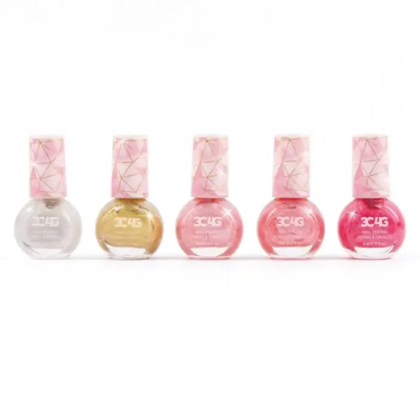 Make it Real: 3C4G 5-delni set lakov za nohte pink zlate barve slika 2