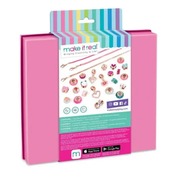 Make it real! Zapestnice s kristalnim obeskom pink barve slika 2