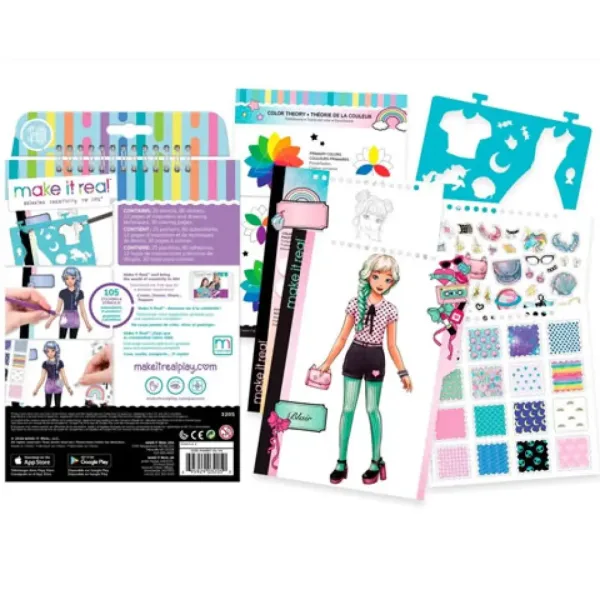 Make it Real: Zvezek za skice za modno oblikovanje z dodatki - Pastel Pop slika 2