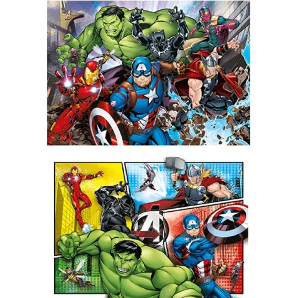 Marvel Maščevalci Supercolor Sestavljanka 2-v-1 2x60-delna - Clementoni slika 2