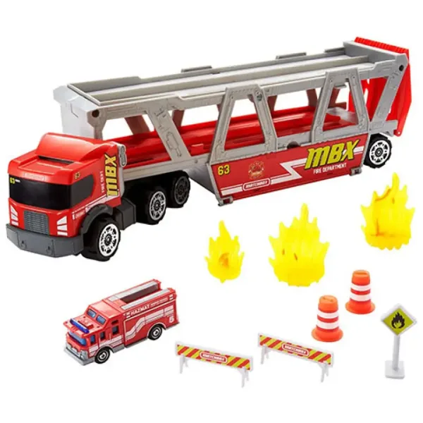 Matchbox gasilsko transportno vozilo z dodatki - Mattel slika 2