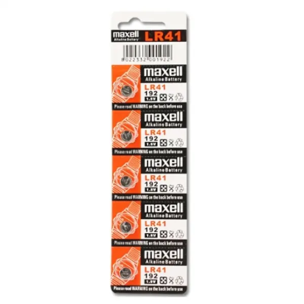 Maxell: Alkalna okrogla baterija LR41 1.5V v 10-delnem blister pakiranju slika 1