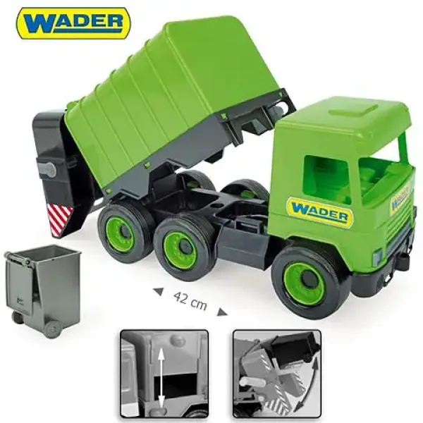 Middle Truck: Smetarsko vozilo 43cm zeleno - Wader slika 3