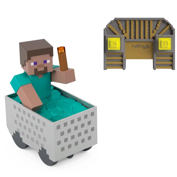 Minecraft RC daljinski upravljalnik rudarski voziček s figurico Steve – Mattel slika 2