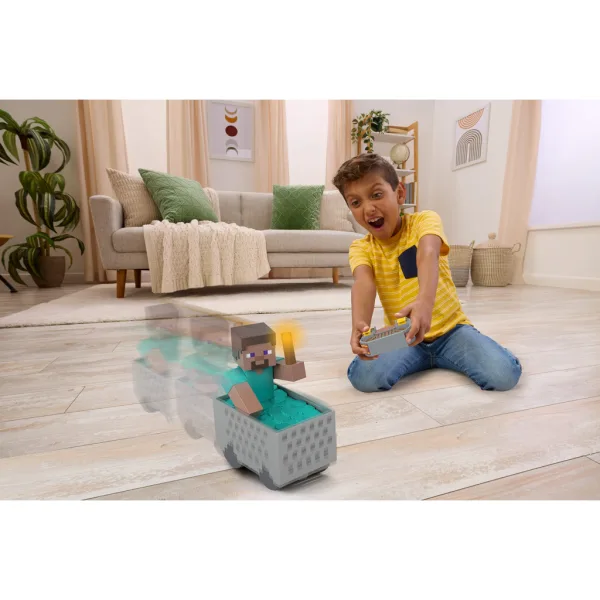 Minecraft RC daljinski upravljalnik rudarski voziček s figurico Steve – Mattel slika 3