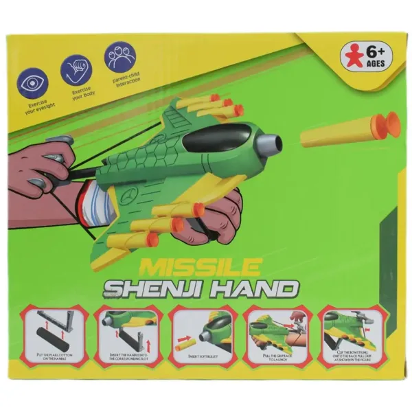 Missile Hand: Orožje za spužvaste naboje v obliki letala z naboji in tarčami 23 cm slika 6