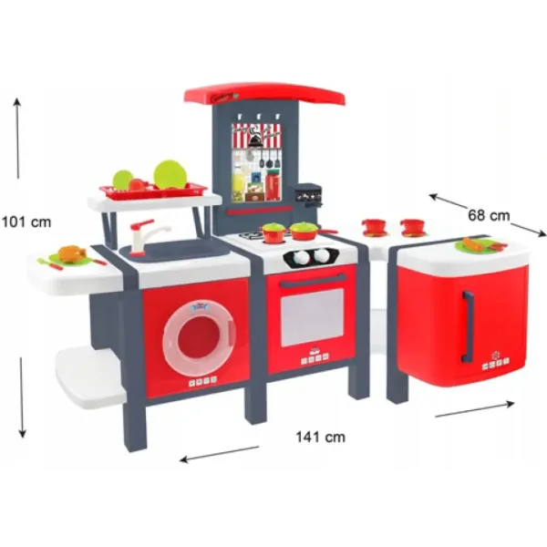 Mochtoys: Cooking studio XXL Igralna kuhinja z 28 dodatki 141x68x101cm slika 2