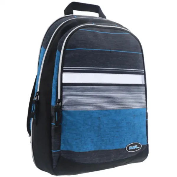 Must: Modro-črna šolska torba, nahrbtnik s štirimi predelki 2-v-1 47x25x33cm slika 3