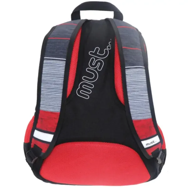Must: Rdeče-črna šolska torba, nahrbtnik s štirimi predelki 2-v-1 47x25x33cm slika 2
