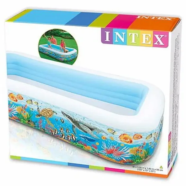 Napihljivi družinski bazen z morskimi motivi 305cm - Intex slika 2