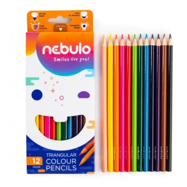 Nebulo: 12-delni komplet barvnih svinčnikov trikotne oblike slika 2