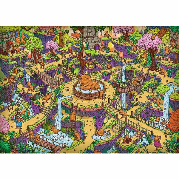 Nemogoči labirint veseli kapibare 500-delni Prémium plus kakovostni puzzle - Trefl slika 2