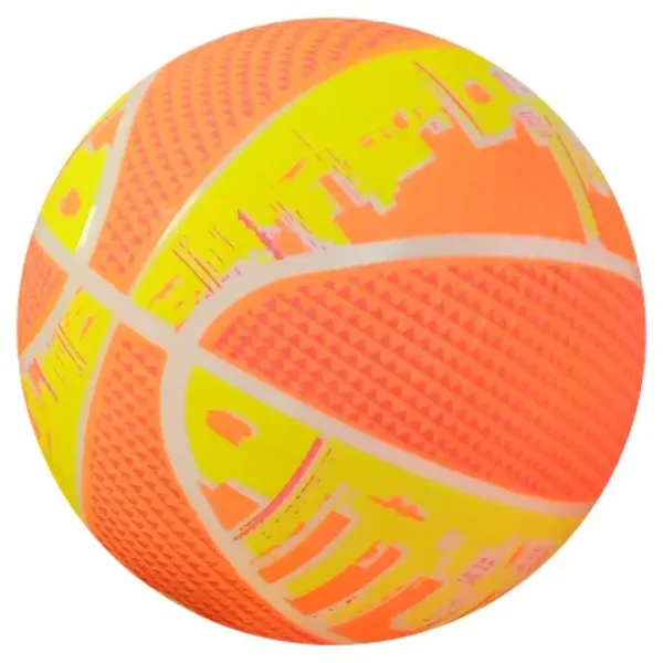 Neon gumijasta žoga premera 22 cm z motivom košarkarske žoge v več različicah slika 2