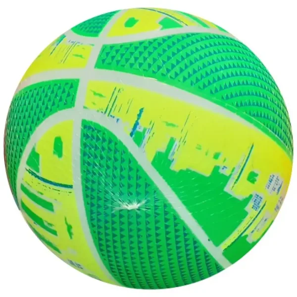 Neon gumijasta žoga premera 22 cm z motivom košarkarske žoge v več različicah slika 3