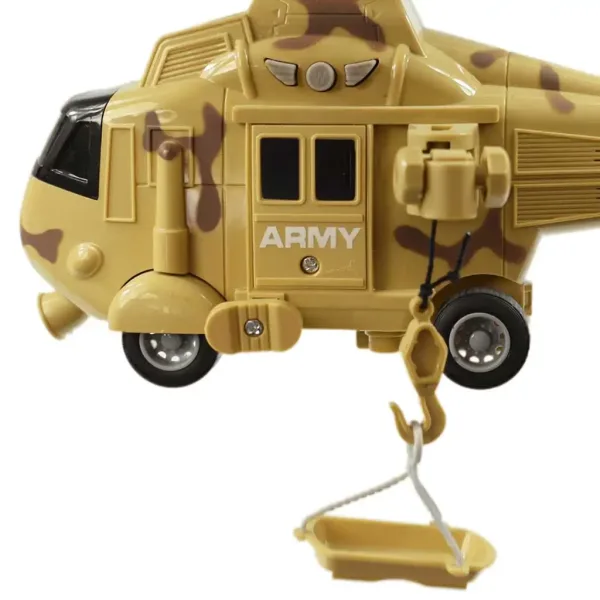 Oborožne sile: Kamuflažni peščeni bojni helikopter s svetlobnimi in zvočnimi učinki 1/20 velikost 21cm slika 3