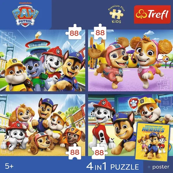 Paw Patrol - 4 x 88 delni Premium Plus otroški puzzle - Trefl slika 2