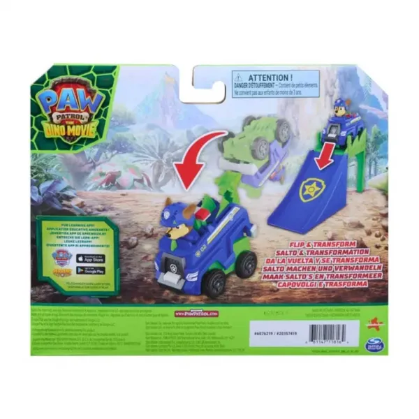 Paw Patrol Dino Film - Prevrnjen akrobatski voz Chase - Spin Master slika 2