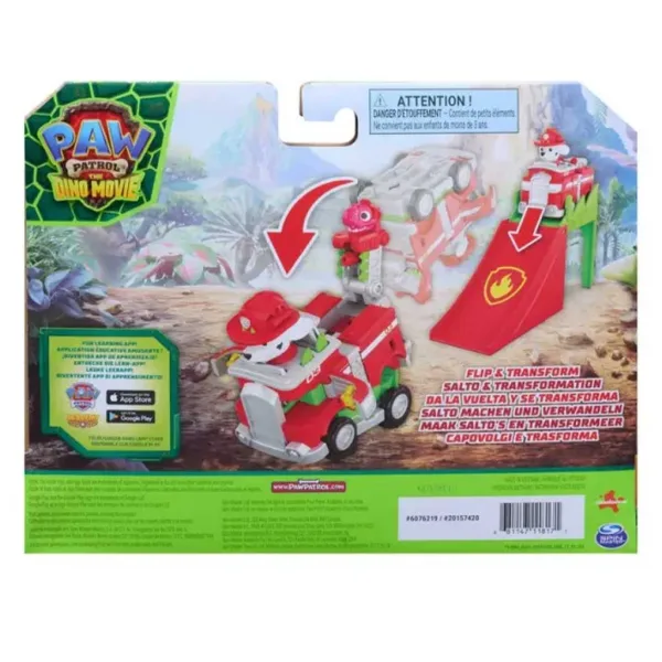 Paw Patrol Dino Film - Prevrnjen akrobatski voz Marshall - Spin Master slika 2
