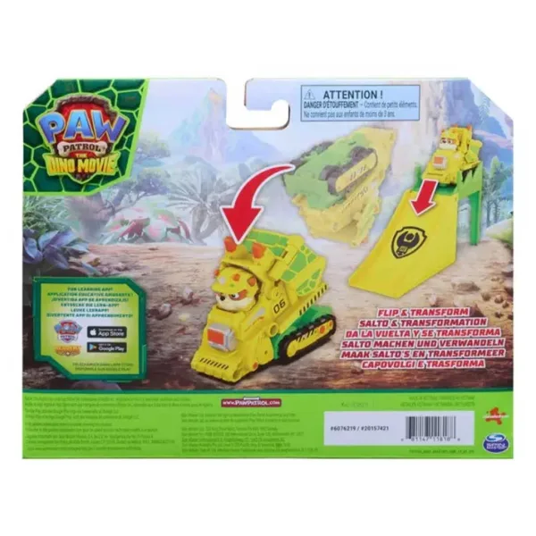 Paw Patrol Dino Film - Prevrnjen akrobatski vozila Rubble - Spin Master slika 2