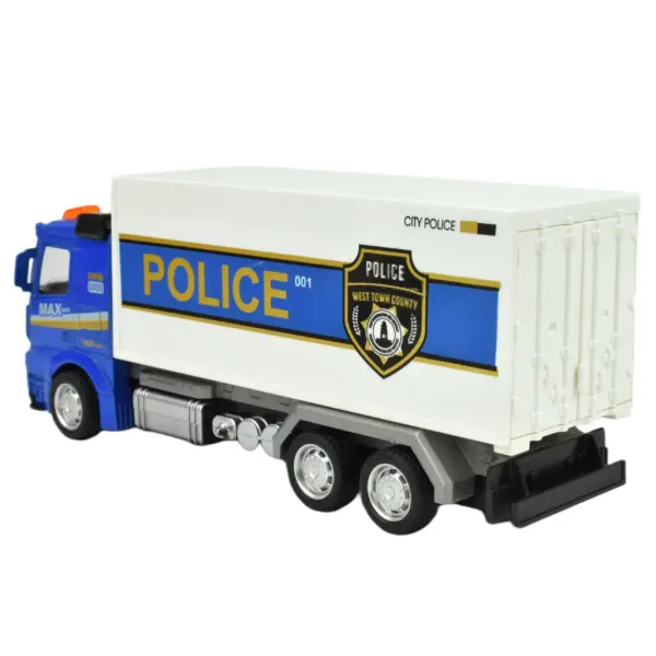 Police Set: Policijski tovornjak na vztrajnik, z lučmi in zvoki, v več različicah 19 cm 1 kos slika 4