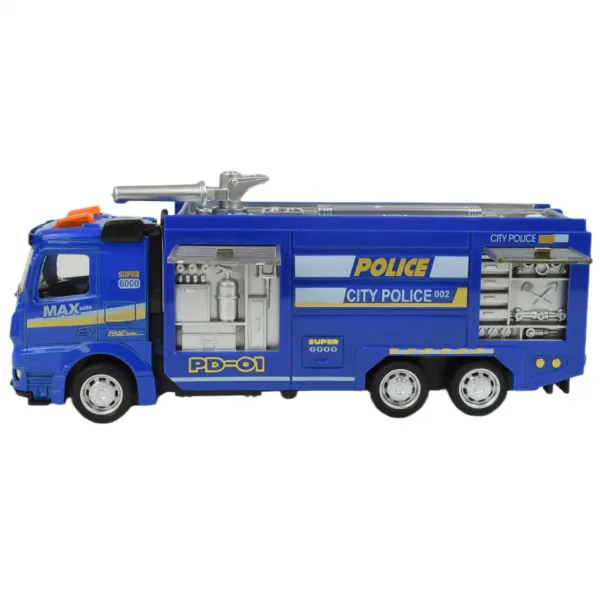 Police Set: Policijski tovornjak na vztrajnik, z lučmi in zvoki, v več različicah 19 cm 1 kos slika 8