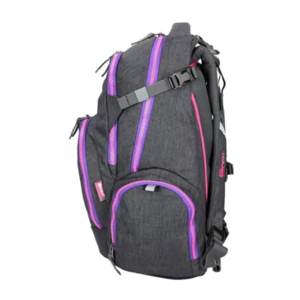 Premium ergonomska šolska torba, nahrbtnik Spirit: Stinger temno sivo-vijolična 26 x 32 x 44 cm slika 3