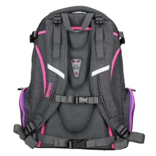 Premium ergonomska šolska torba, nahrbtnik Spirit: Stinger temno sivo-vijolična 26 x 32 x 44 cm slika 4