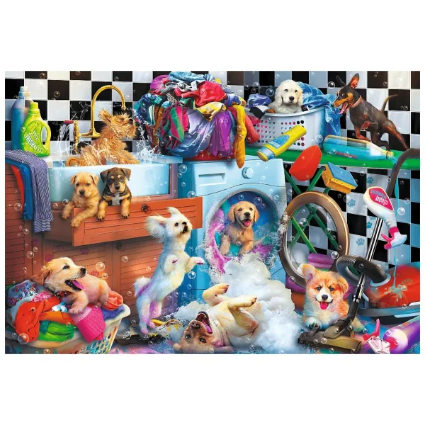 Psi v pralnici 1500-delni puzzle - Trefl slika 2