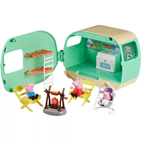 Pujsa Pepa – komplet igrač Trije mali pujski s počitniško prikolico in figuricami - Hasbro slika 2