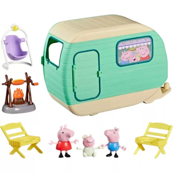 Pujsa Pepa – komplet igrač Trije mali pujski s počitniško prikolico in figuricami - Hasbro slika 3