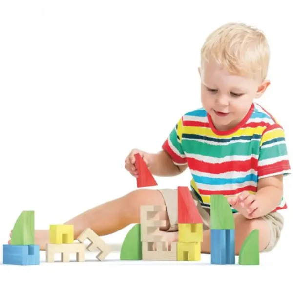 Quercetti: ToyTown Basic 15-delna lesena gradbena igrača slika 3