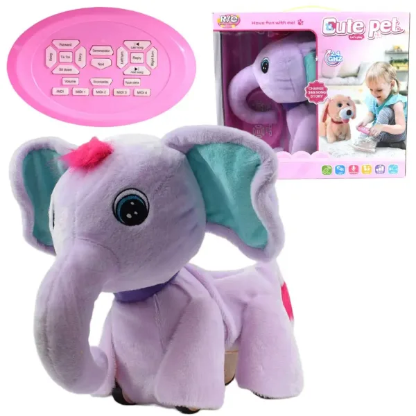 RC Cute Pet: Daljinsko voden interaktivni plišasti slon z dodatki, 2.4 GHz 40 cm slika 2