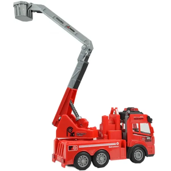 RC daljinsko vodeni gasilski avtomobil z dvižno košaro, s svetlobnimi učinki, merilo 1/43 27MHz 21cm slika 3