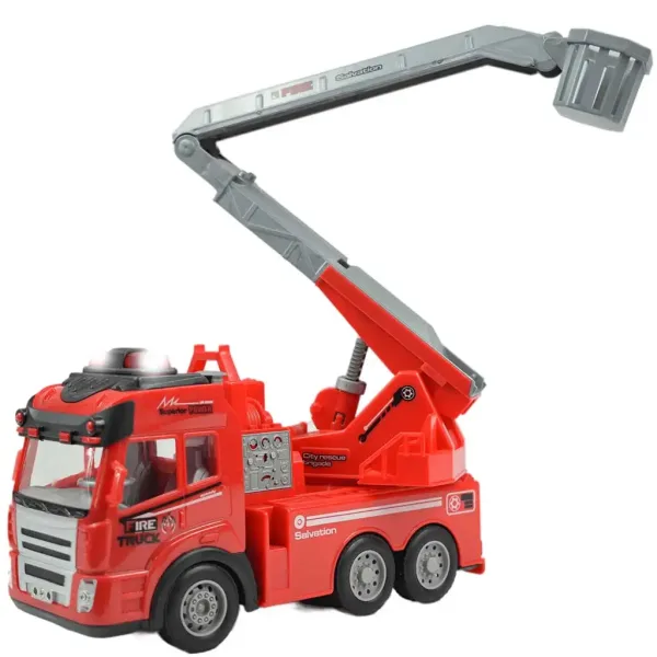 RC daljinsko vodeni gasilski avtomobil z dvižno košaro, s svetlobnimi učinki, merilo 1/43 27MHz 21cm slika 4