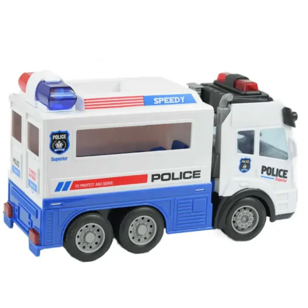RC daljinsko vodeni policijski avtomobil za prevoz zapornik, s svetl. učinki, merilo 1/43 27MHz 21cm slika 2
