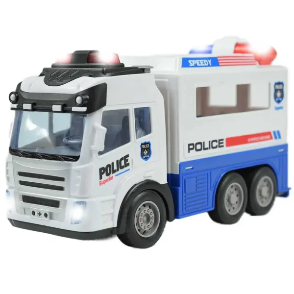 RC daljinsko vodeni policijski avtomobil za prevoz zapornik, s svetl. učinki, merilo 1/43 27MHz 21cm slika 3