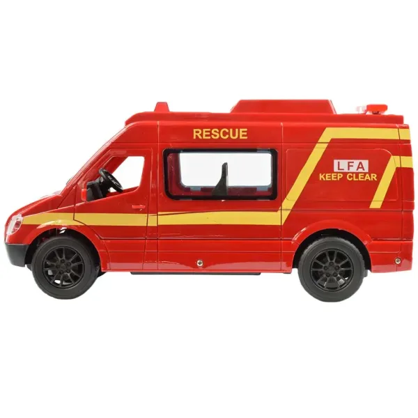 RC daljinsko vodeni rdeči gasilski mini avtobus s svetl. učinki 2,4GHz merilo 1/12 30 cm slika 4