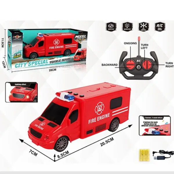 RC Gasilski minibus na daljinsko upravljanje, s svetlobnimi in zvočnimi učinki, merilo 1:18 20 cm slika 5