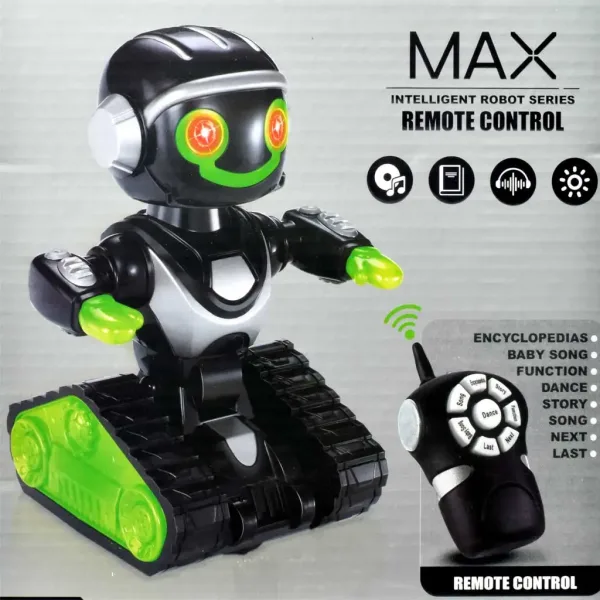 RC interaktivni daljinsko voden MacroBot v črno-zeleni barvi, z lučmi in zvoki 20 cm slika 4