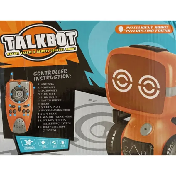 RC interaktivni TalkBot robot z walkie-talkie načinom v oranžni barvi 2,4GHz slika 7