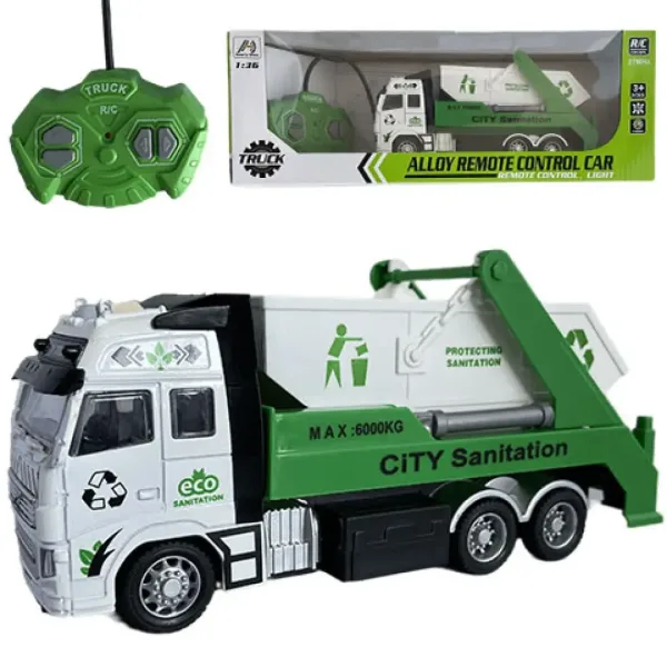 RC Tovornjak za prevoz odpadkov ali kontejnerjev daljinsko vodenje z lučjo 27MHz 1/36 20cm 2 izvedbi slika 2