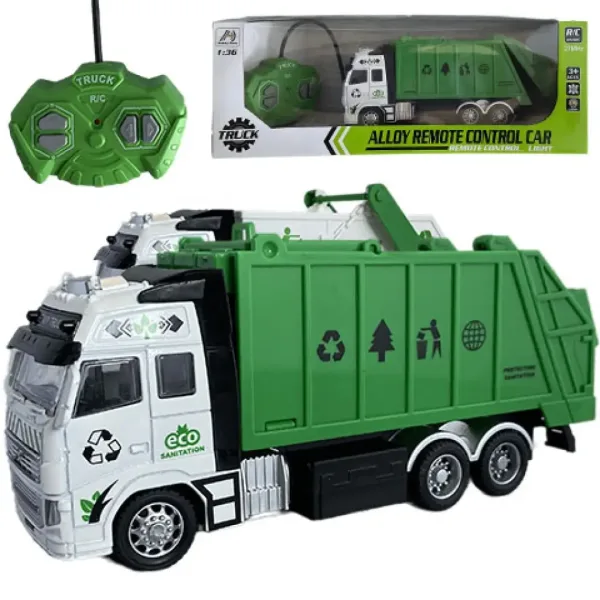RC Tovornjak za prevoz odpadkov ali kontejnerjev daljinsko vodenje z lučjo 27MHz 1/36 20cm 2 izvedbi slika 5